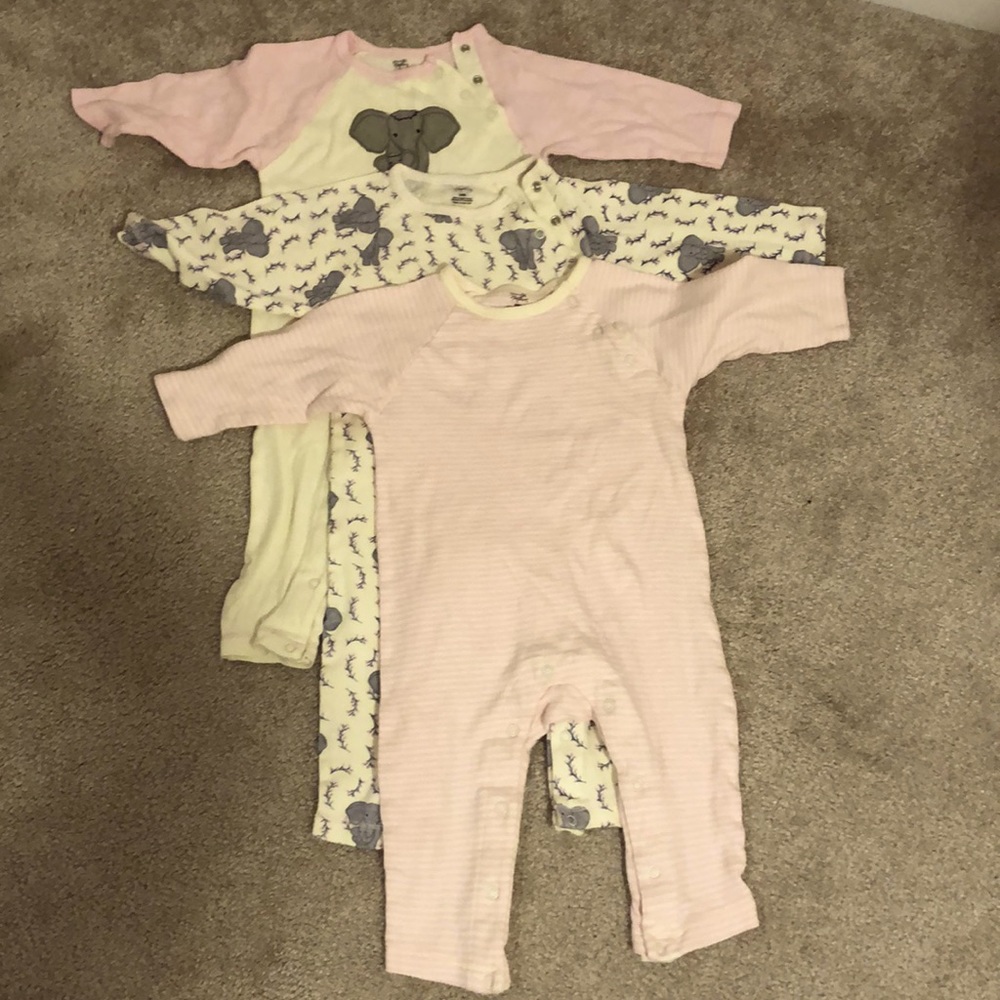 24 M PJs pink Elephant 3 pack
